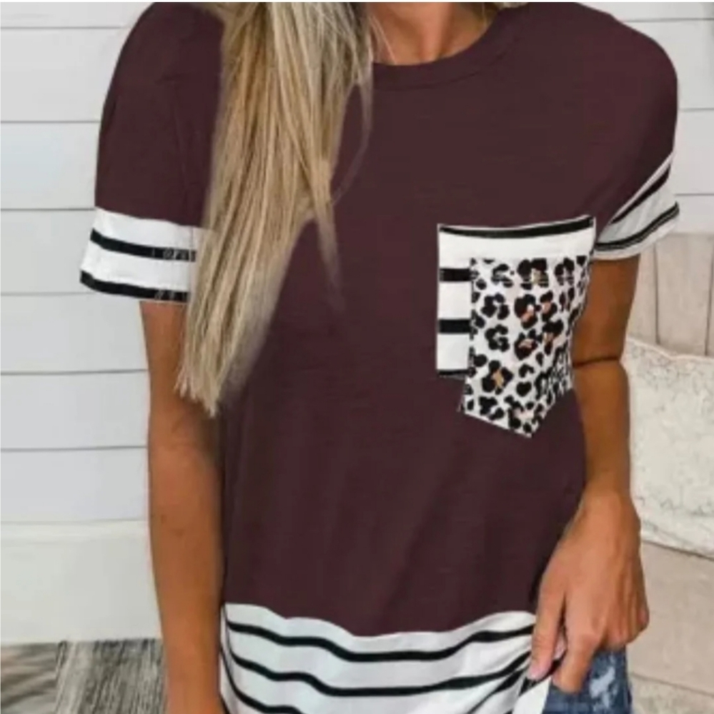 Maroon pocket tee, size medium